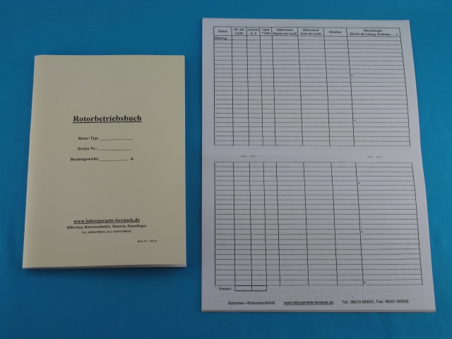 Bild 1: Betriebsbuch für Ultra-Rotoren. (KB) (#91001) vergrößern ...